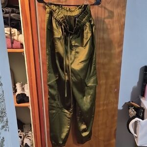 Banana Republic Dark Olive Satin Pants